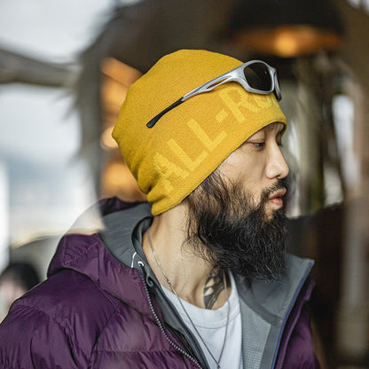 Retro Yellow Jacquard Knitted Hat