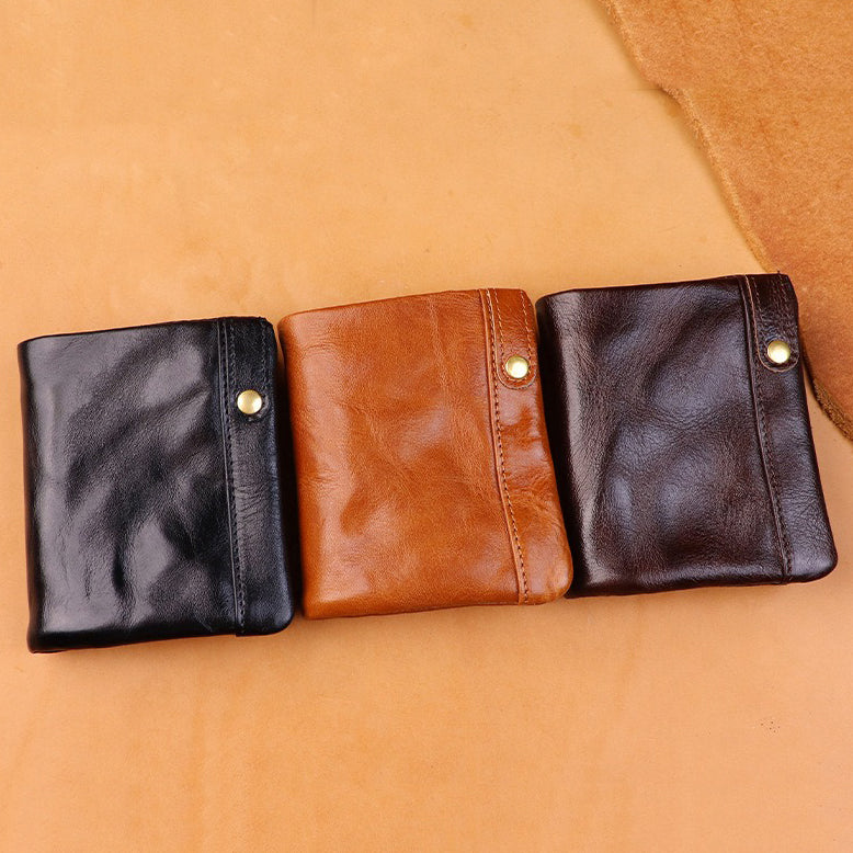 Retro Handmade Leather Card Holders Short Wallet