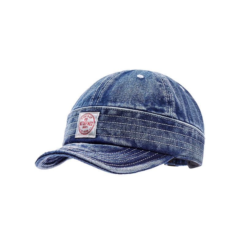 Retro Denim Flip Hat Beret Casual Cap Adjustable Hat