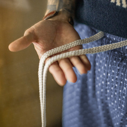 Retro Full-print Jacquard Denim Casual Pants