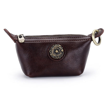 Retro Handmade Leather Zipper Wallet