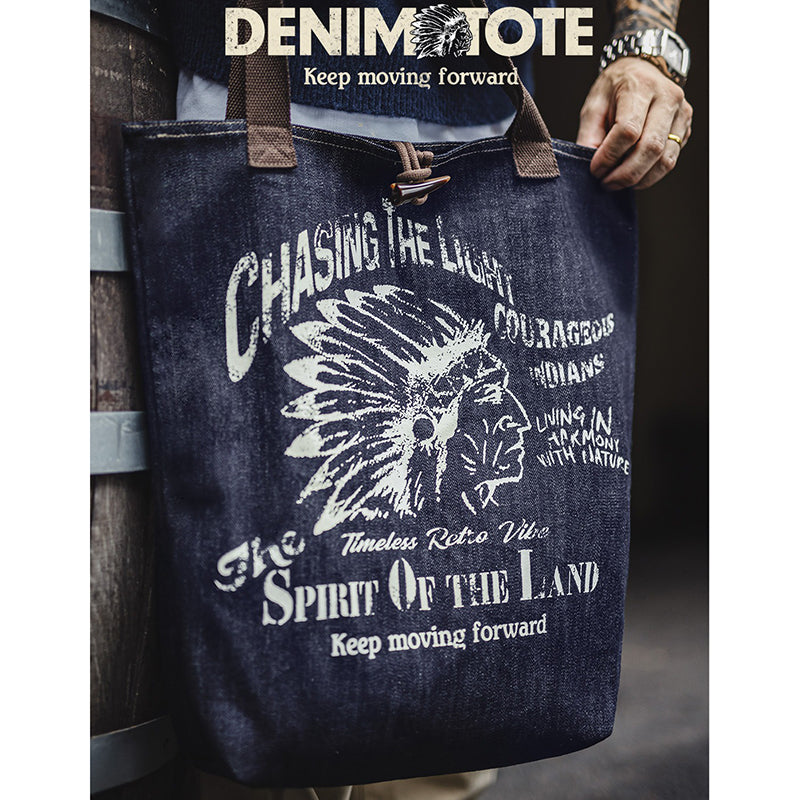 Retro Denim Tote Bag Shoulder Bag