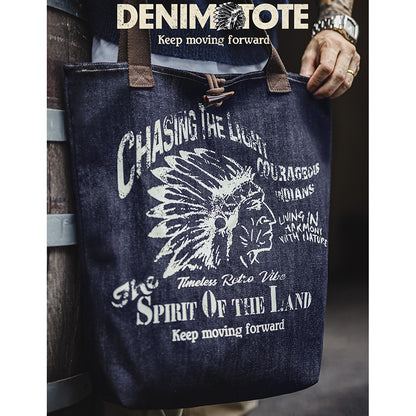 Retro Denim Tote Bag Shoulder Bag