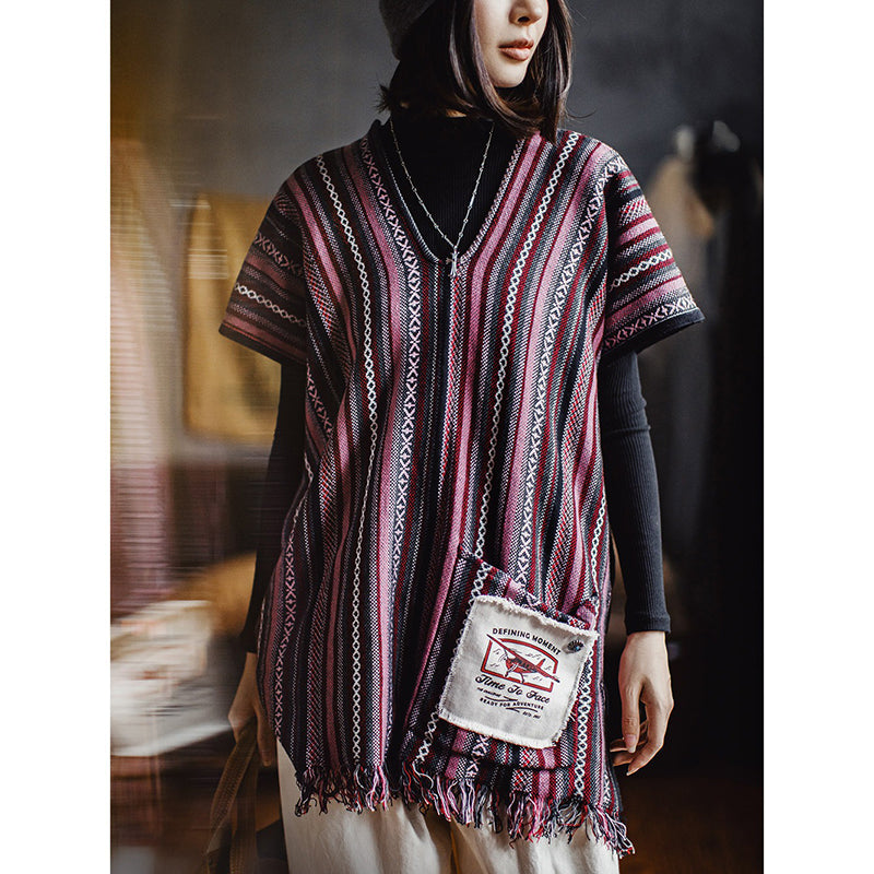Retro Ethnic Style Knitted Sleeveless Vest Scarf
