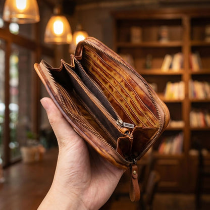 Retro Handmade Leather Wallet Multi-card Slots Wallet