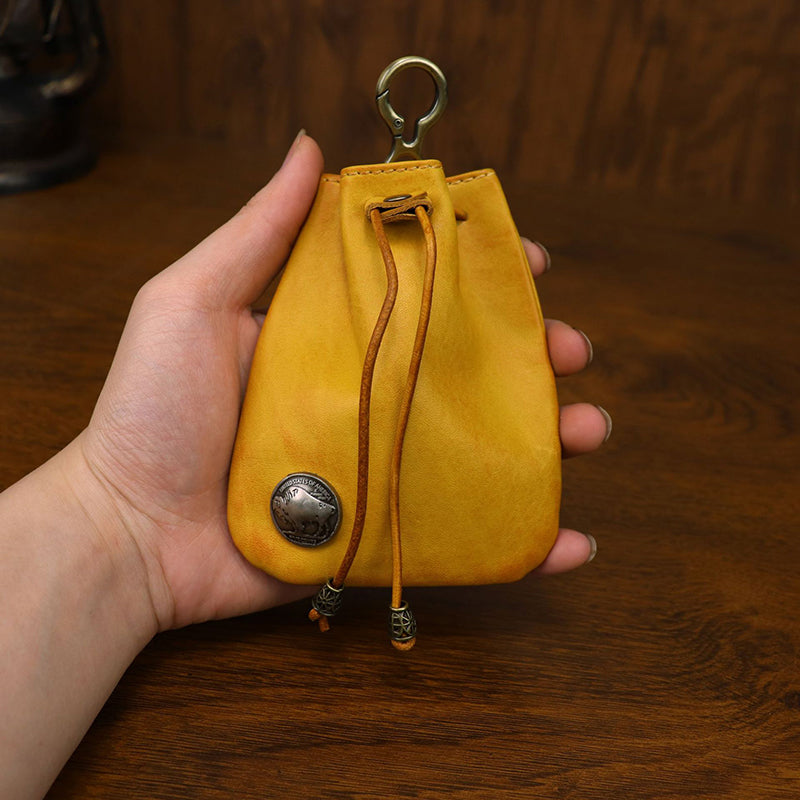 Retro Handmade Leather Coin Bag Storage Bag