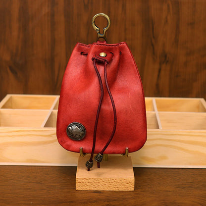 Retro Handmade Leather Coin Bag Storage Bag