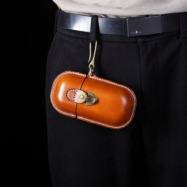 Retro Tanned Leather Glasses Case