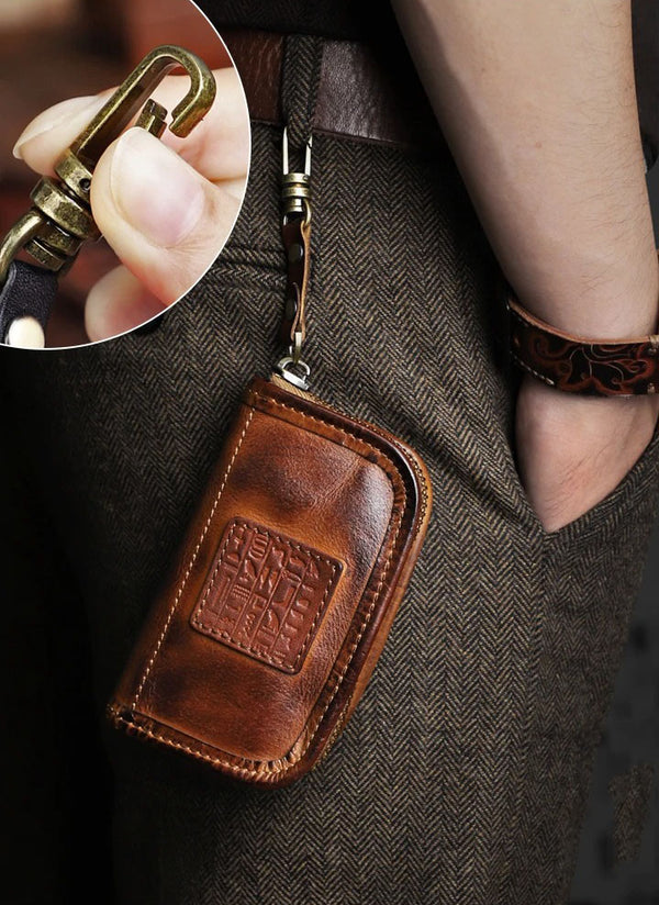 Retro Handmade Leather Key Holder Card Wallets