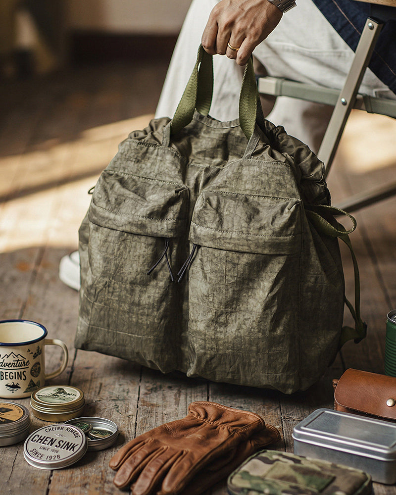 Retro Camouflage Nylon Pilot Helmet Bag Large Capacity Crossbody Bag Handbag