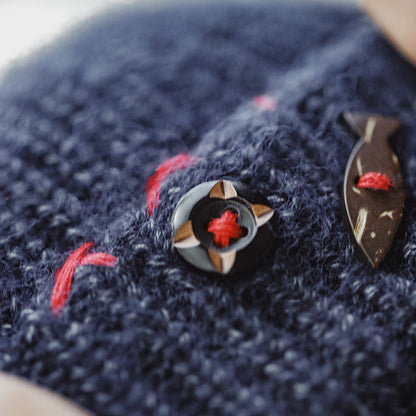 Vintage Winter Sailor Navy Knitted Beanie Hat
