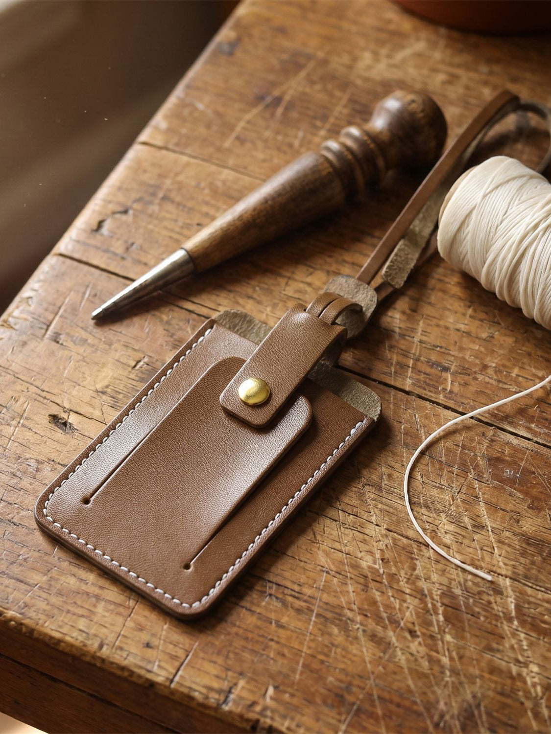 Retro Top-grain Cowhide Luggage Tag Card Holders