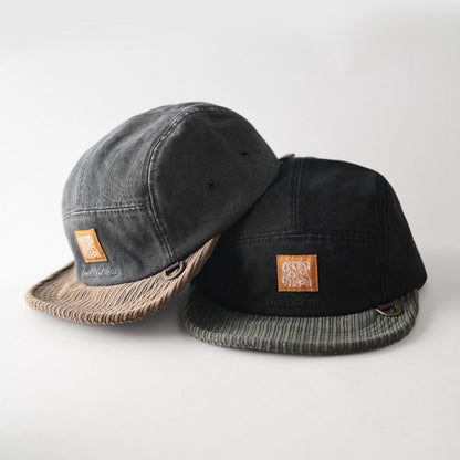 Corduroy Retro Flip Hat Beret Casual Cap Adjustable Hat