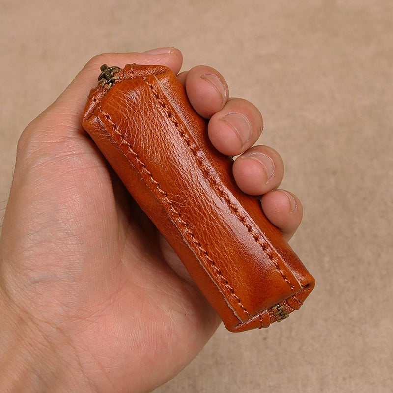 Retro Handmade Leather Coin Wallet Key Bag
