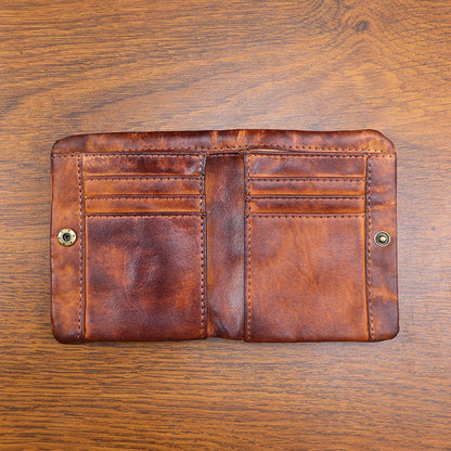 Retro Leather Handmade Short Wallets