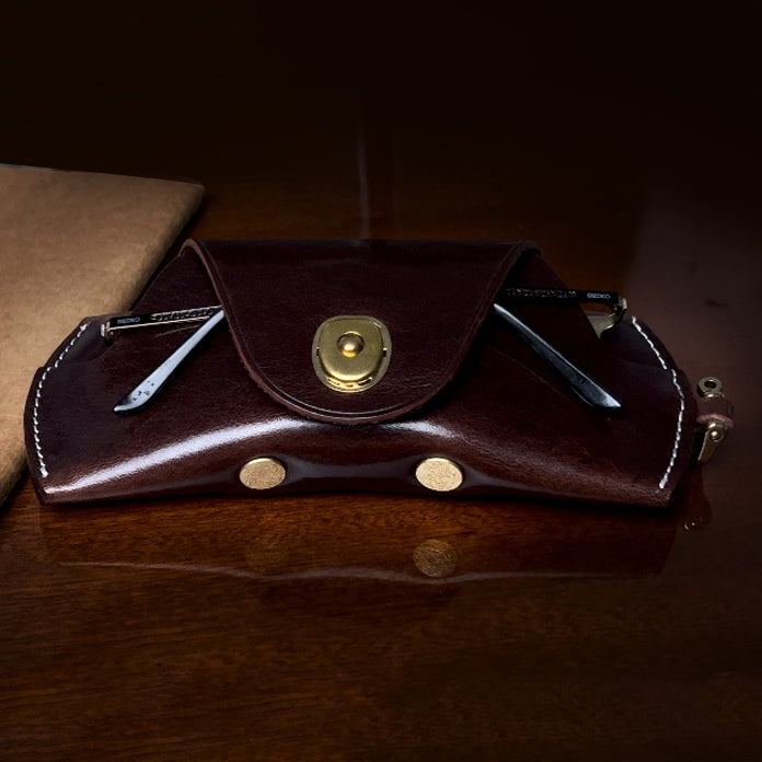 Retro Tanned Leather Glasses Case