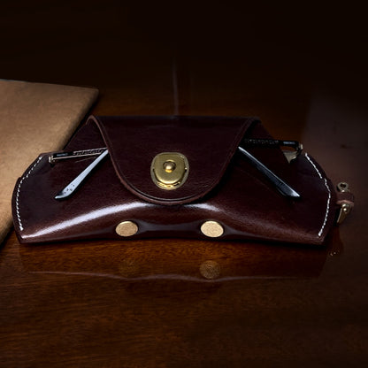 Retro Tanned Leather Glasses Case