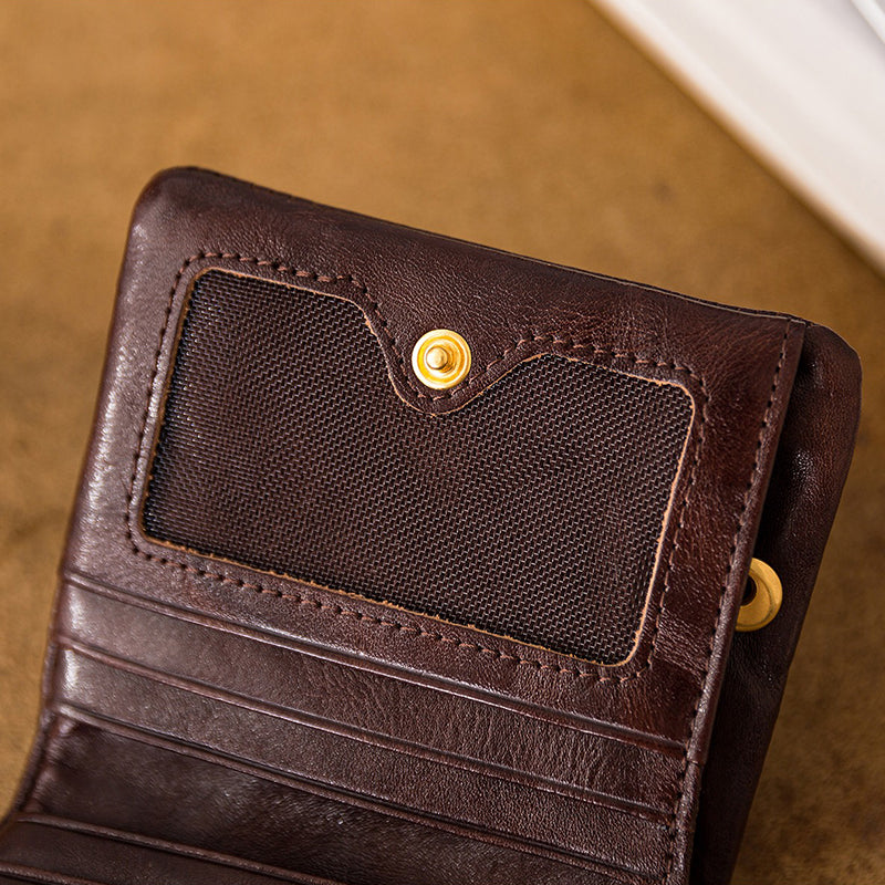 Retro Handmade Leather Card Holders Short Wallet