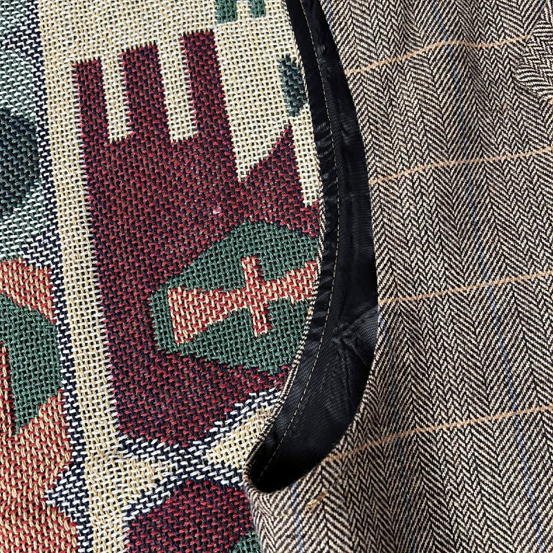 Retro Large Size Wool Herringbone Waistcoats