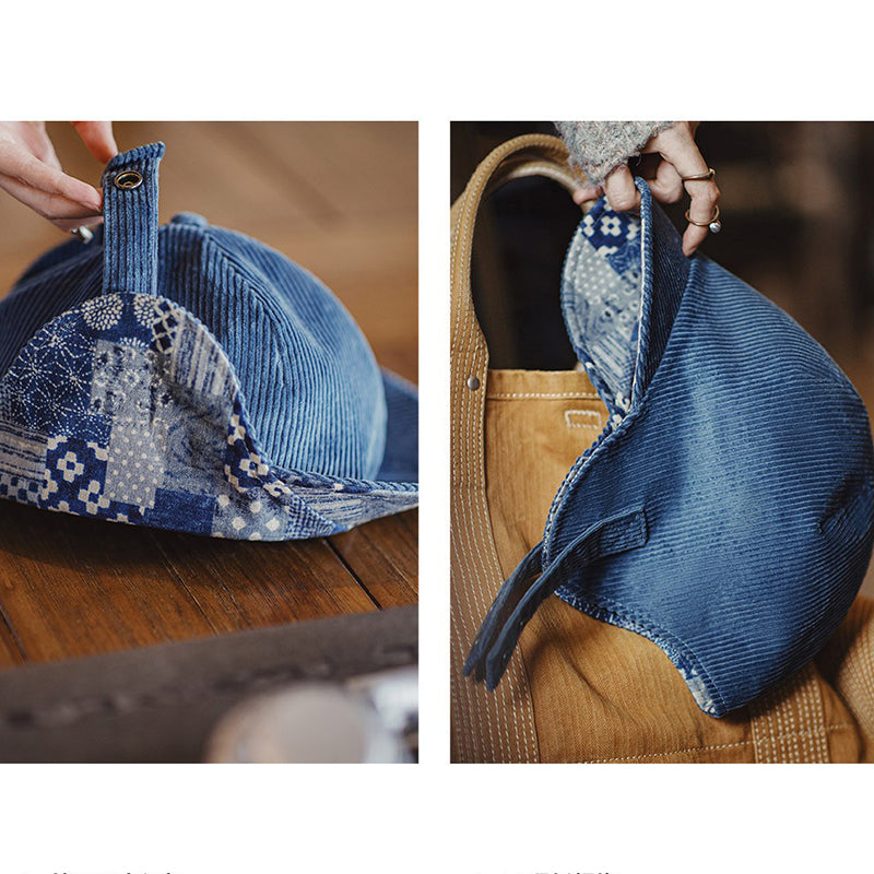 Retro Corduroy Windproof Ear Protection Hat