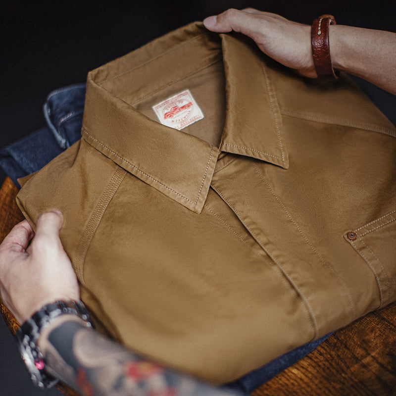 Vintage Printed Shirt Maillard Western Denim Shirt Pure Cotton Long Sleeve Jacket