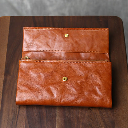 Retro Handmade Leather Multi-card Slots Long Wallet