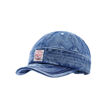 Retro Denim Flip Hat Beret Casual Cap Adjustable Hat