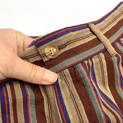 Retro Cotton Striped Casual Pants