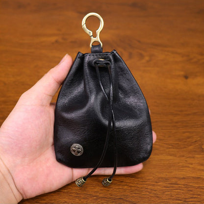 Retro Handmade Leather Coin Bag Storage Bag