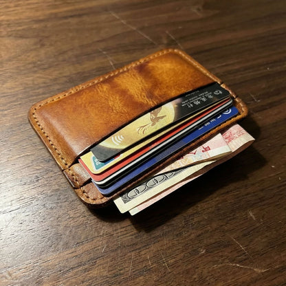 Retro Handmade Leather Card Wallets