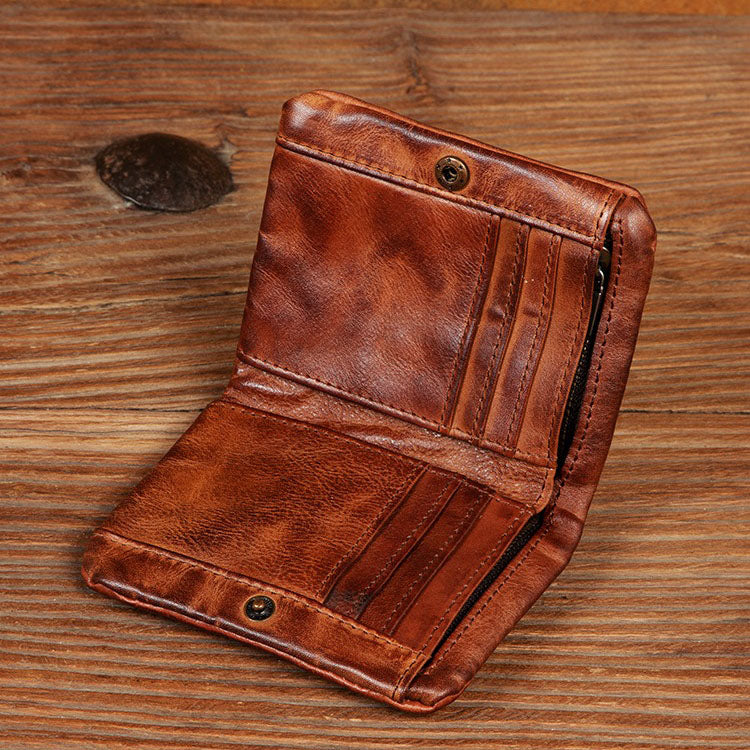 Retro Leather Handmade Short Wallets