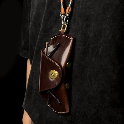Retro Tanned Leather Glasses Case