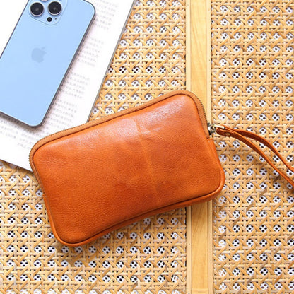 Retro Leather Distressed Top-Grain Cowhide Clutch Bag