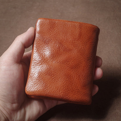 Retro Handmade Leather Card Holders Short Wallet