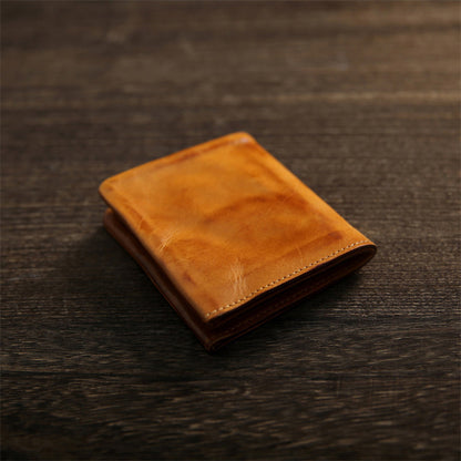 Retro Handmade Leather Short Wallet