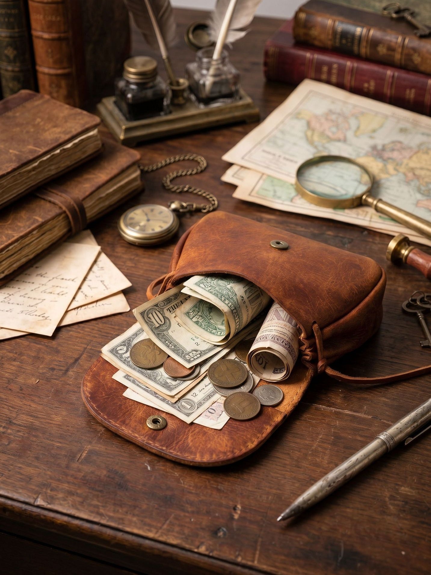 Retro Handmade Leather Card Holders Wallet