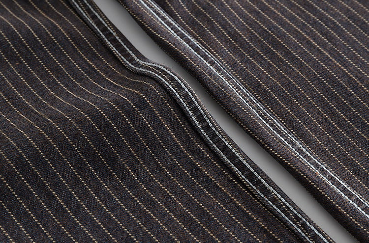 Vintage Slim Fit Denim Striped Casual Jeans Pants