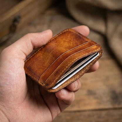 Retro Handmade Leather Card Wallets