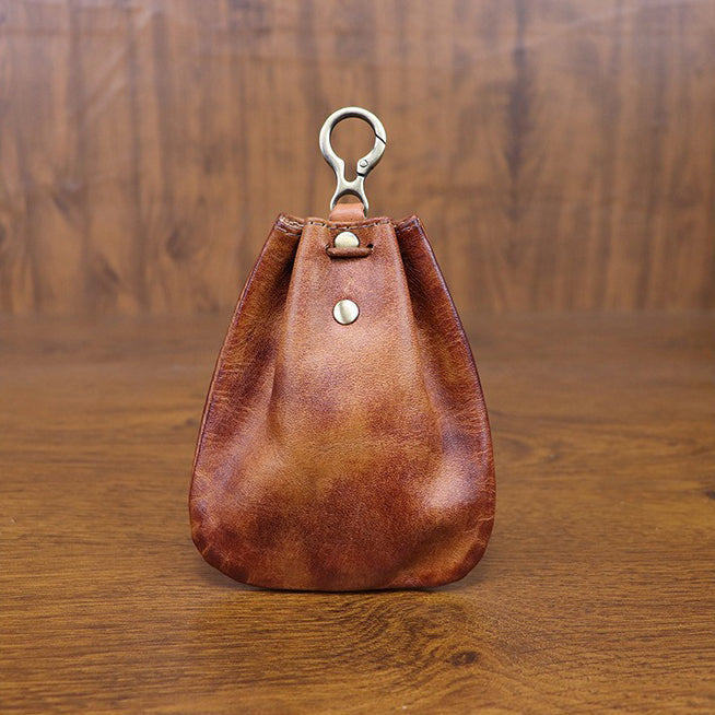 Retro Handmade Leather Coin Bag Storage Bag