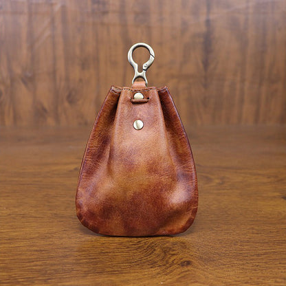 Retro Handmade Leather Coin Bag Storage Bag