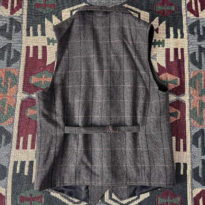 Retro Large Size Wool Herringbone Waistcoats
