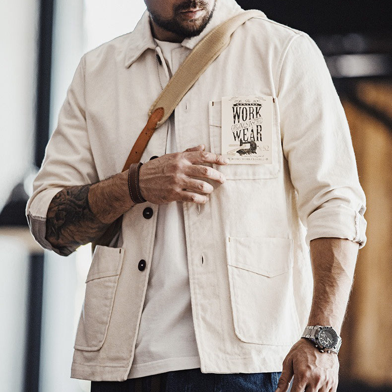 Retro Corduroy Patchwork Big Pocket Jacket