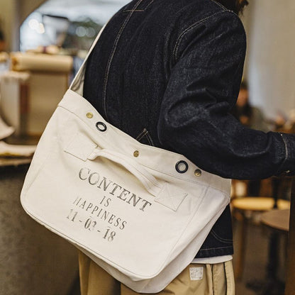 Retro Motorcycle Messenger Newsboy Bag Canvas Crossbody Bag