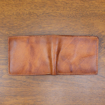 Retro Handmade Leather Short Wallet