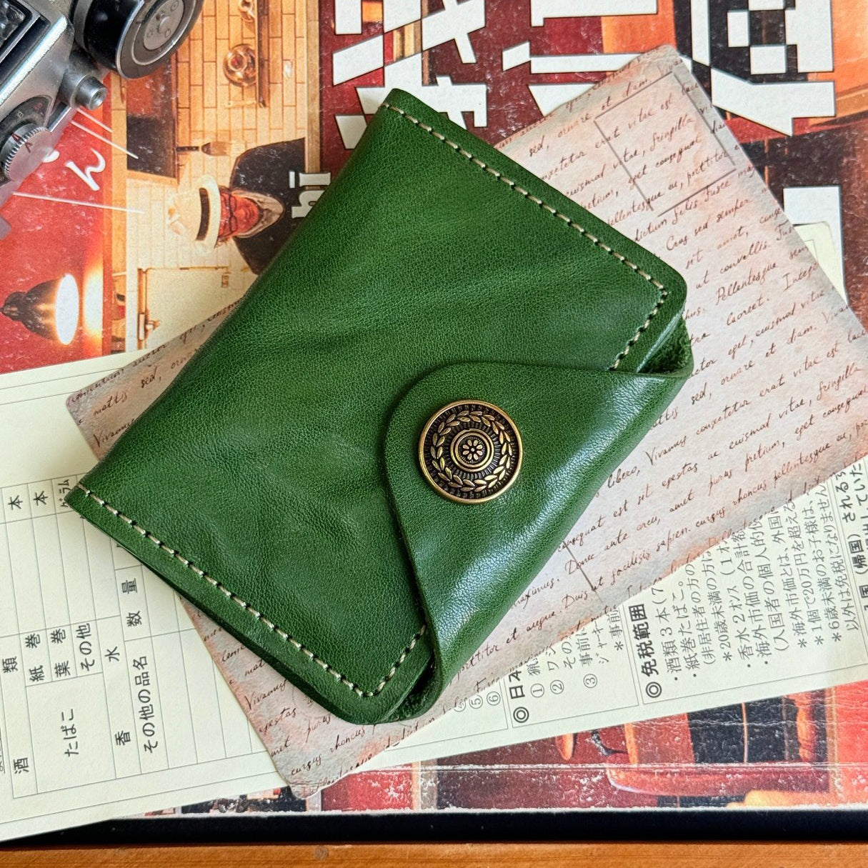 Retro Handmade Leather Card Wallet
