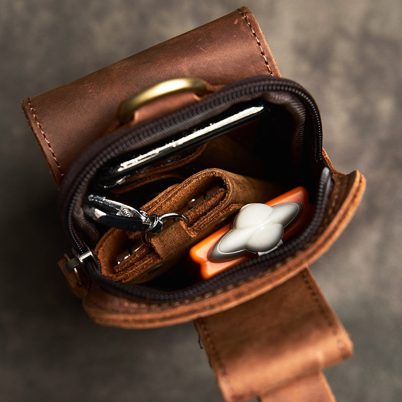 Retro Handmade Leather Phone Case Waist Bag