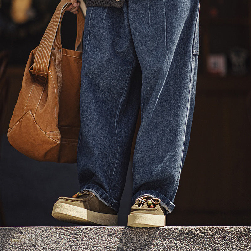 Retro Thick-soled Casual Leather Suede Shoes