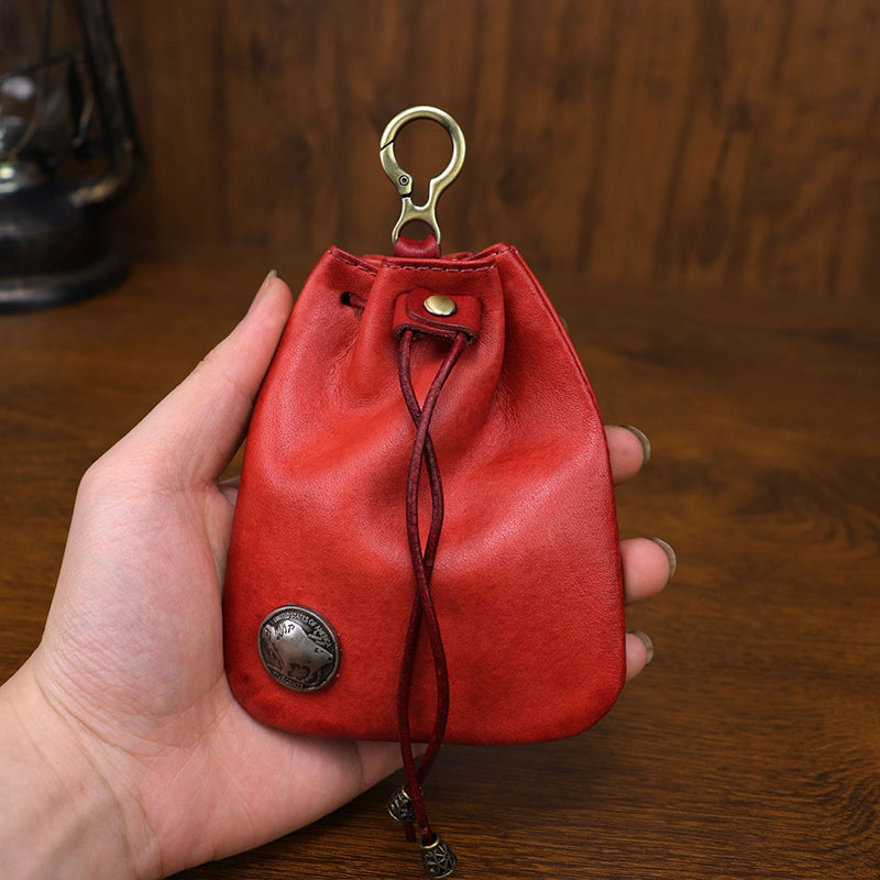 Retro Handmade Leather Coin Bag Storage Bag