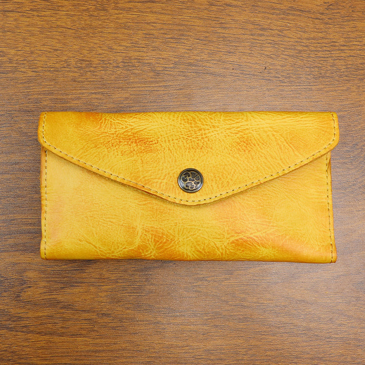 Retro Handmade Leather Long Wallet