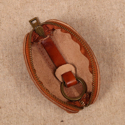 Retro Handmade Leather Coin Wallet Key Bag